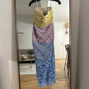 Milly Kait Trois Color Lace Dress NWT